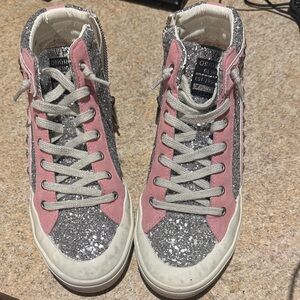 Vintage Havana Stylish Glitter High-Top Sneakers